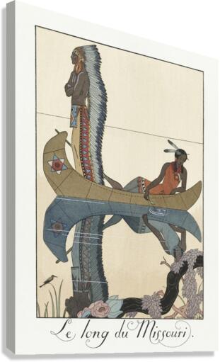 Langs de Missouri 1923 fashion illustration  by George Barbier.  Canvas Print