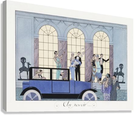 Au Revoir 1920 fashion illustration  by George Barbier. Canvas Print
