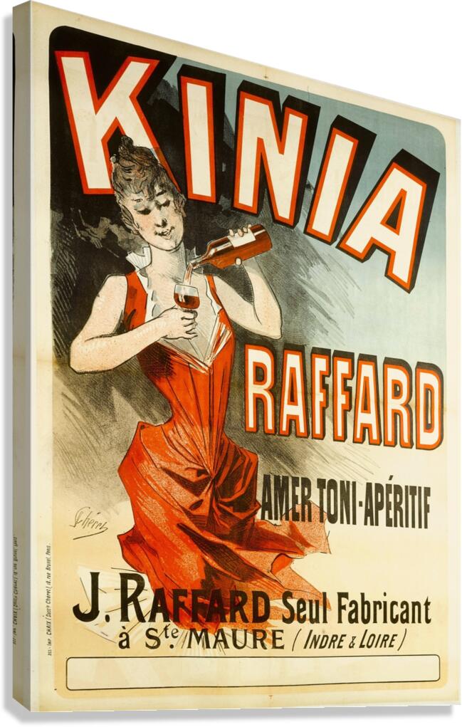 Kinia RaffardAmer Toni-Aperitif 1888 Poster by Jules Chéret Canvas Print