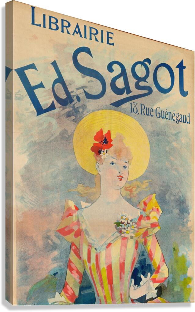 Bookstore Ed. Sagot  Poster by Jules Chéret Canvas Print