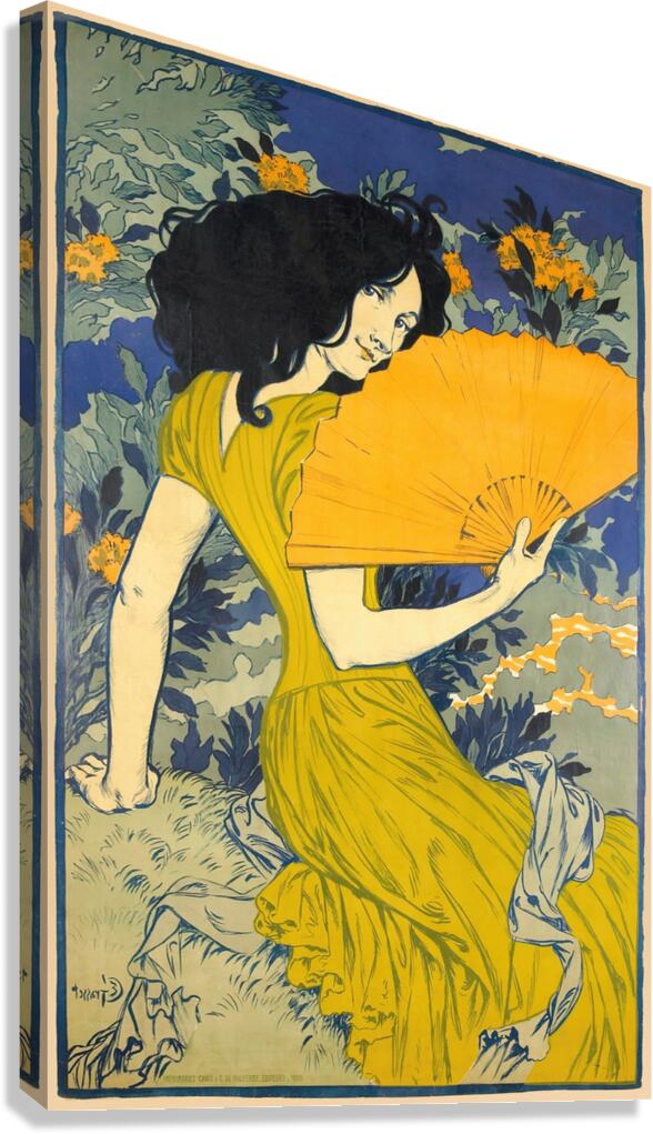 L’Éventail Illustration by Eugène Samuel Grasset Canvas Print