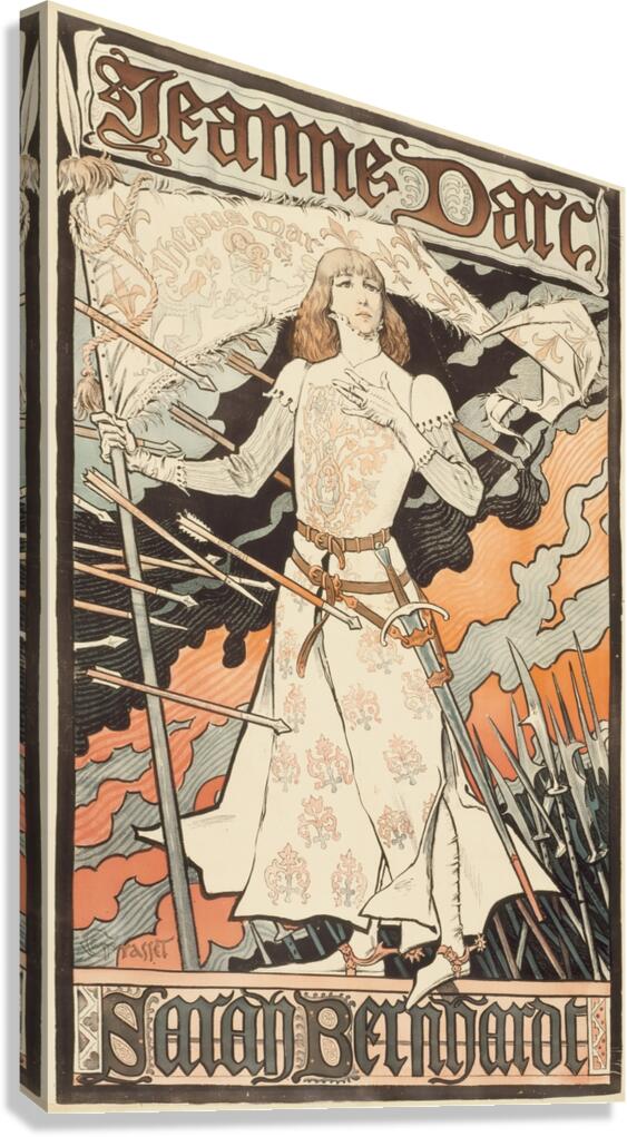 Jeanne d’Arc-Sarah Bernhardt 1889-1894 Poster by Eugène Samuel Grasset Canvas Print