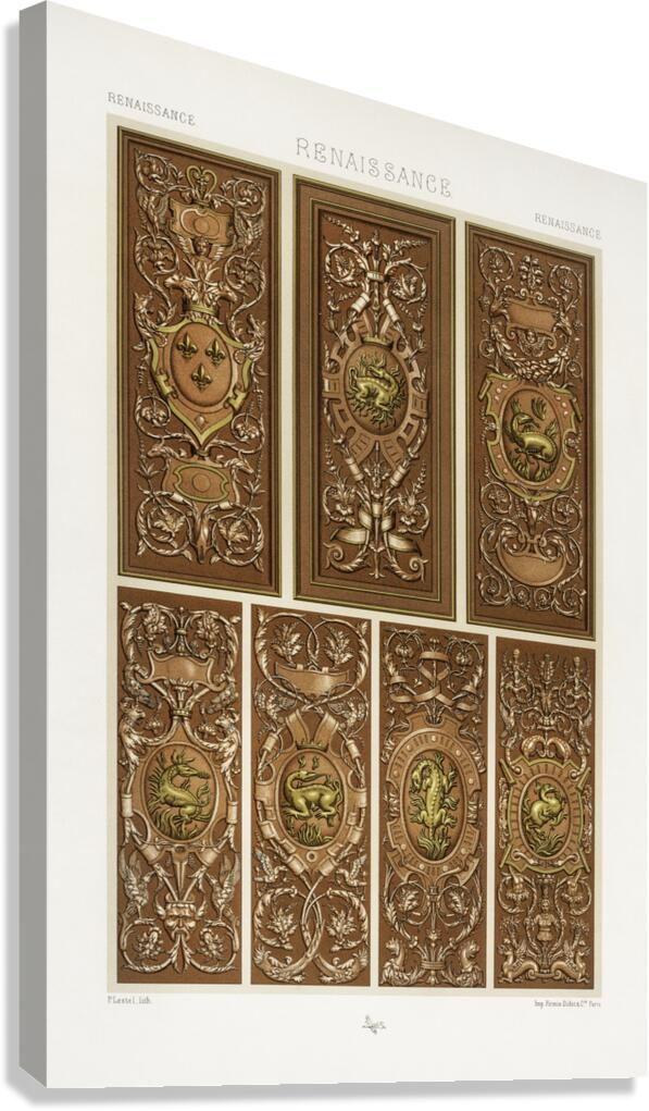 Renaissance pattern. 1888 edition Lornement Polychrome by Albert Racine 1825–1893. Canvas Print
