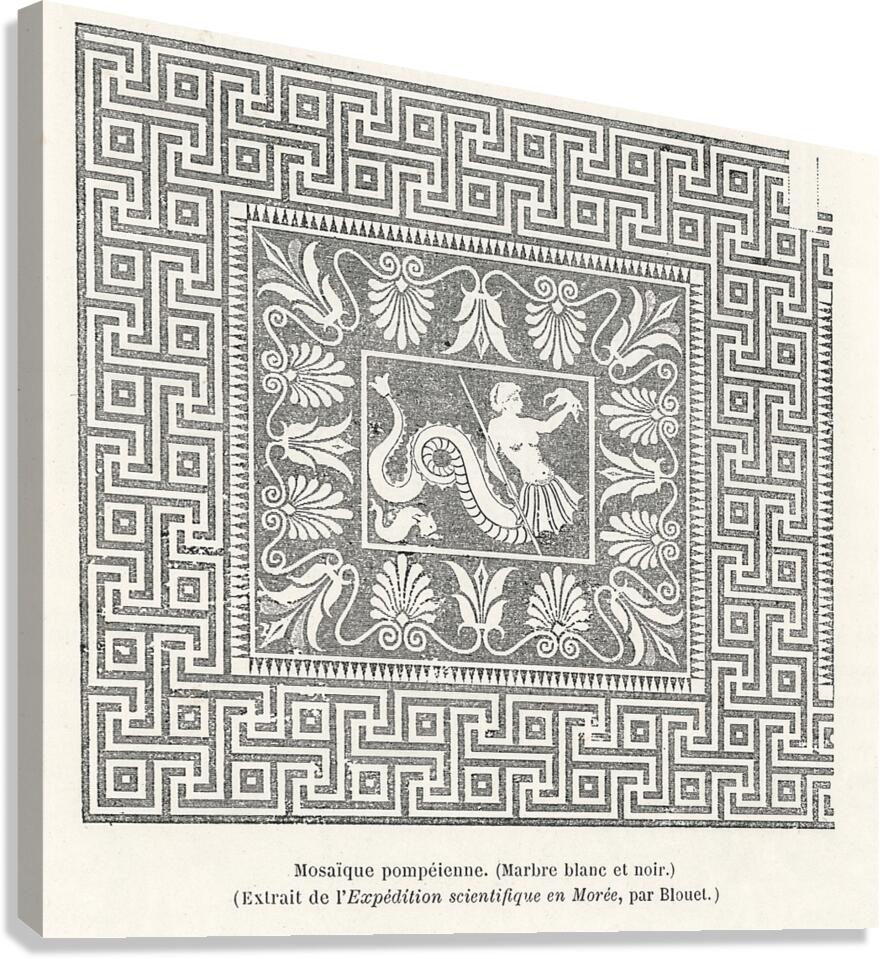 Pompeiian decorative design. 1888 edition Lornement Polychrome by Albert Racine 1825–1893. Canvas Print