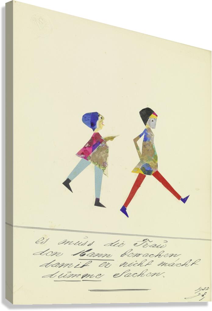 ‘Es muss die Frau den Mann bewachen …’ 1932  My Pictures Become Wilder and Wilder By John Elsas Canvas Print