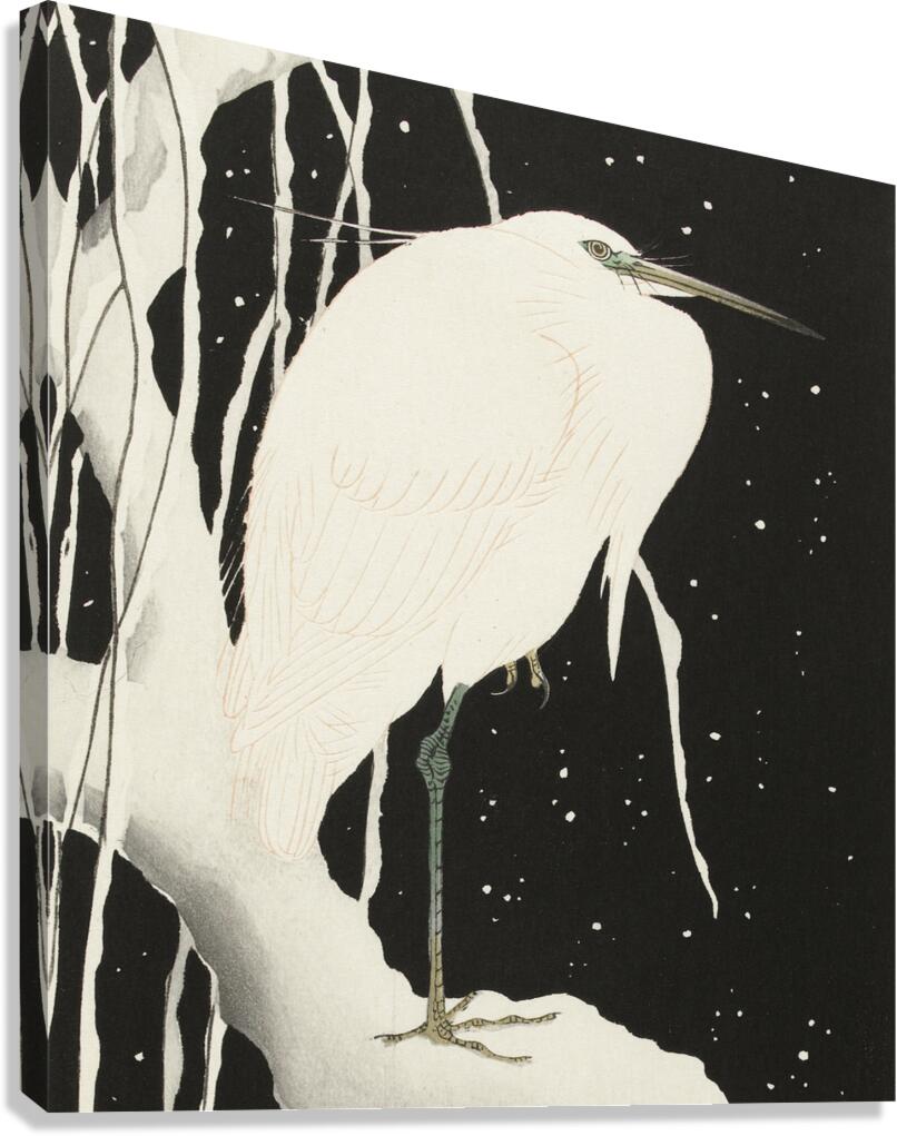 Heron in snow 1925-1936 by Ohara Koson 1877-1945 Canvas Print