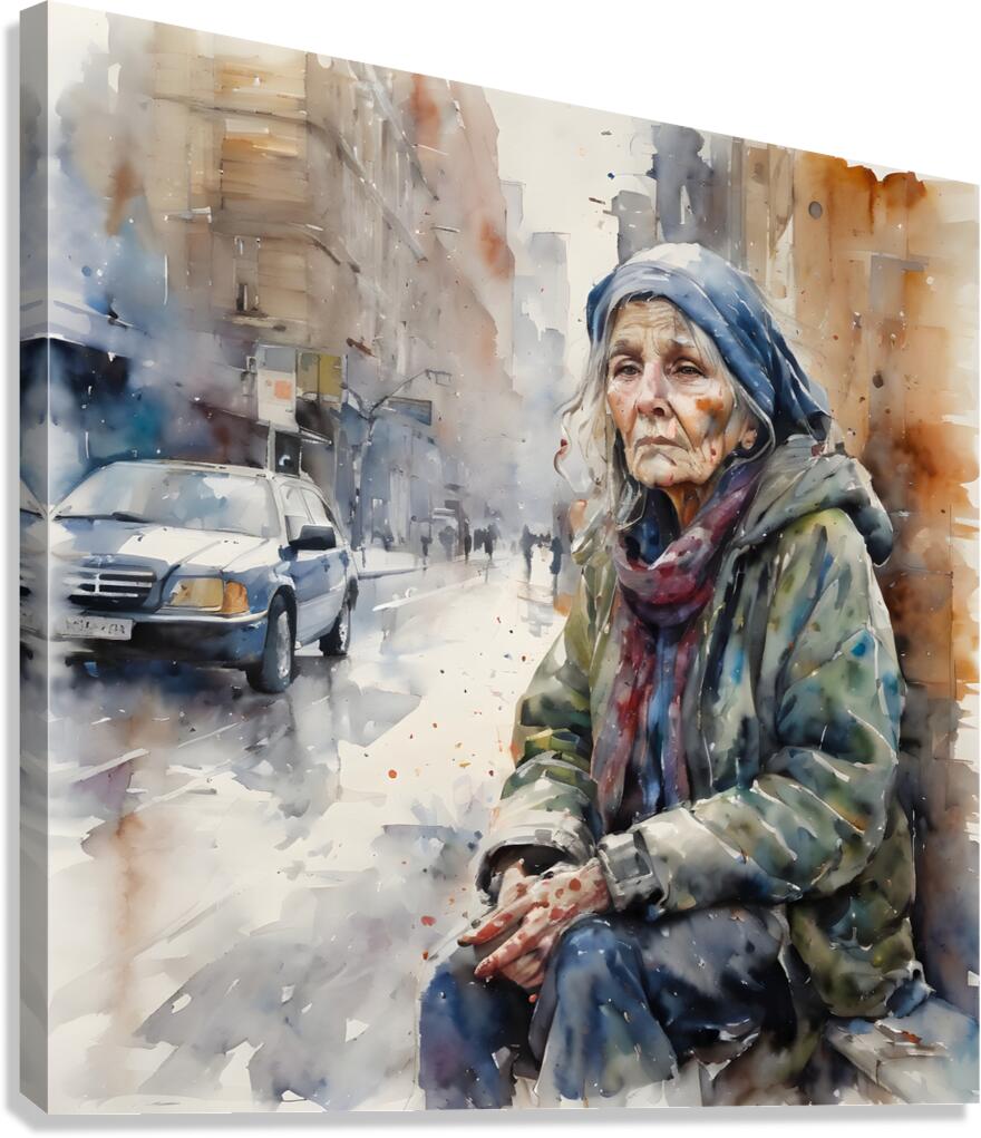 Watercolor“Just Me” By Bruce Lazarus Canvas Print