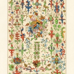 Medieval pattern. 1888 edition Lornement Polychrome by Albert Racine 1825–1893.