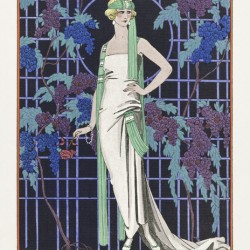 Des robes dans la nuit: Robe du soir de Worth 1921 fashion illustration  by George Barbier. 