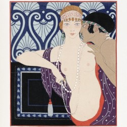 Les Trois Beautes de Mnasidika 1922 fashion illustration by George Barbier.