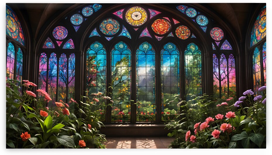 Trapezoidal Stained Glass Greenhouse BY ISHISH by IStockHistory com