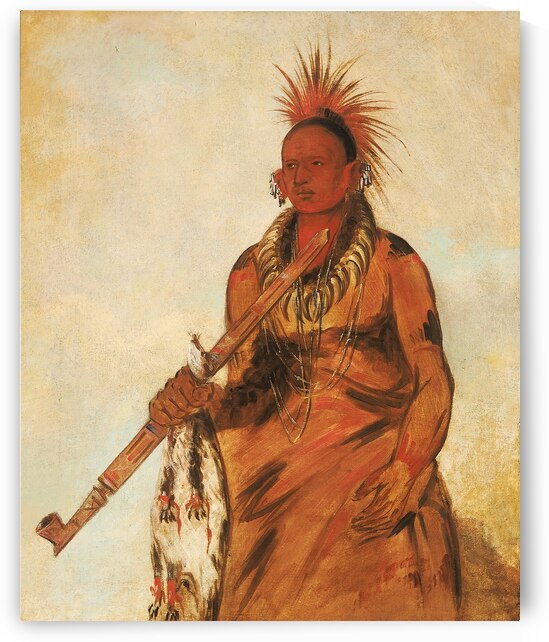 No-o-mún-nee Walks in the Rain a Warrior 1832 by IStockHistory com