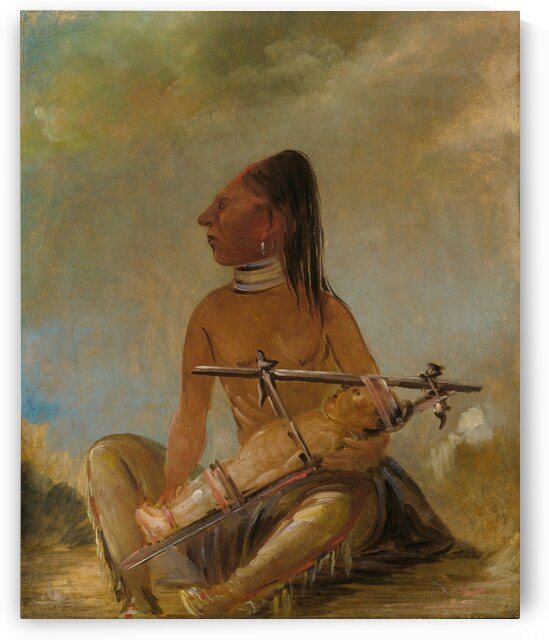 Woman And Child Showing How The Heads of Children Are Flattened 1837-1839 by IStockHistory com