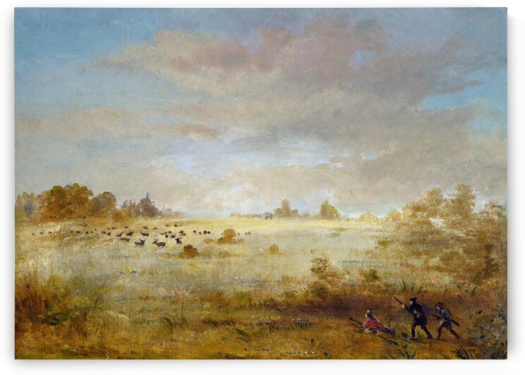 Elk Grazing on an Autumn Prairie 1846-1848 by IStockHistory com