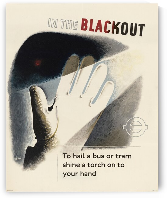 In the Blackout – Top Hail a Bus or Tram Shine a Torch on to Your Hand by IStockHistory com