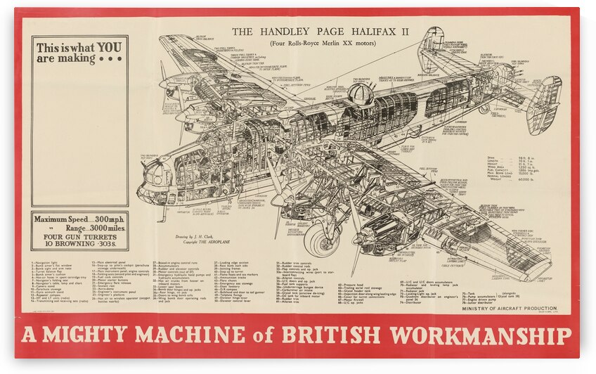 This is What You are Making…A Mighty Machine of British Workmanship – The Handley Page Halifax II by IStockHistory com