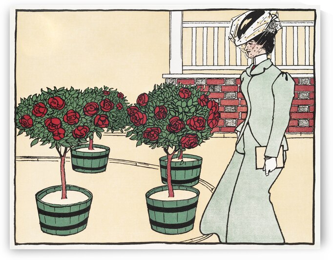 Woman in rose garden 1896  by Edward Penfield by IStockHistory com