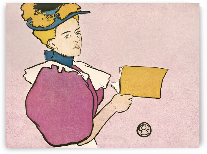 Woman holding book 1896  by Edward Penfield. by IStockHistory com