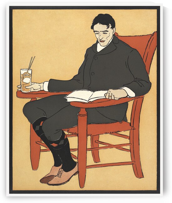 Man sitting in a chair during 19th-20th century by Edward Penfield by IStockHistory com