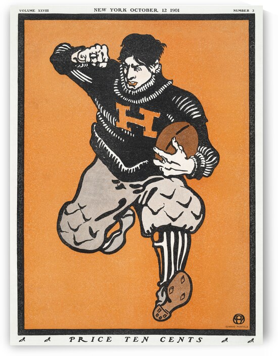 American football player 1901 by Edward Penfield by IStockHistory com