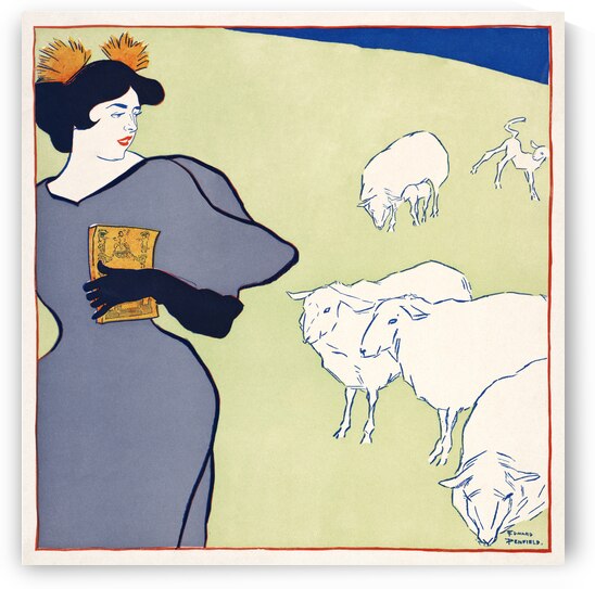 Woman and sheep 1895 by Edward Penfield by IStockHistory com