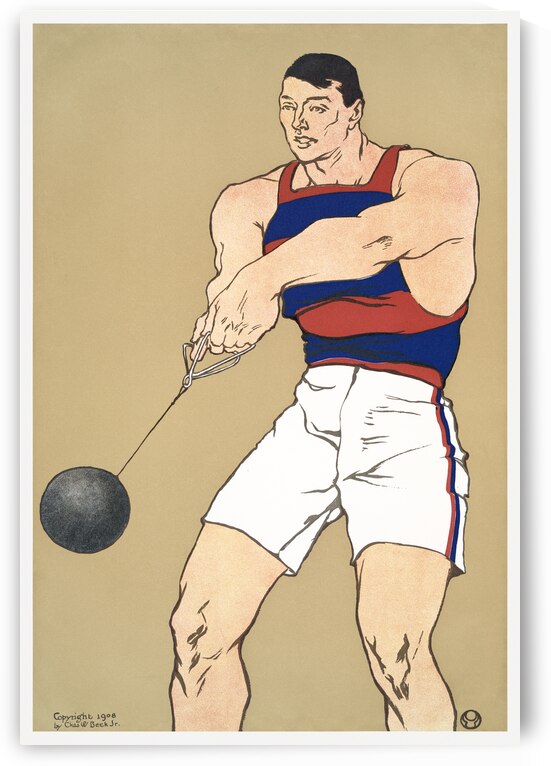 Hammer throw 1908 by Edward Penfield by IStockHistory com