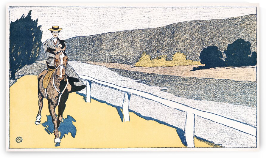 Woman riding a horse 1898 by Edward Penfield by IStockHistory com