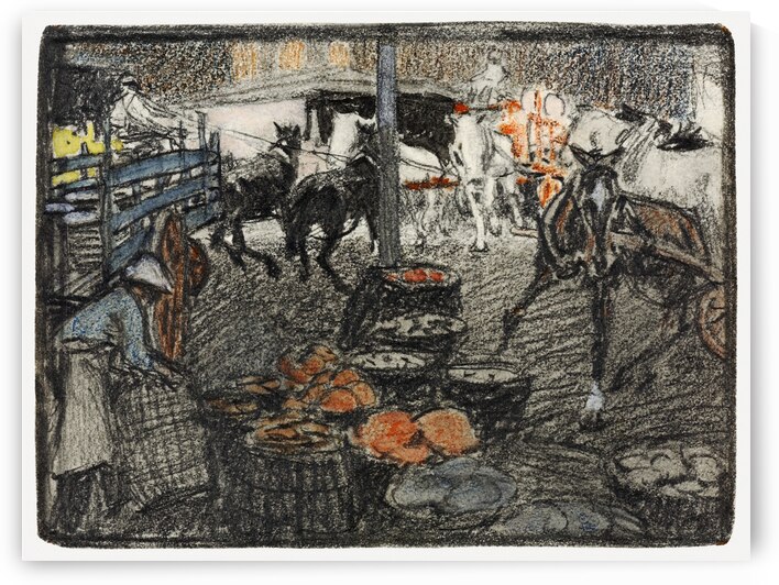 A busy scene of a market by Edward Penfield 1866-1925 by IStockHistory com