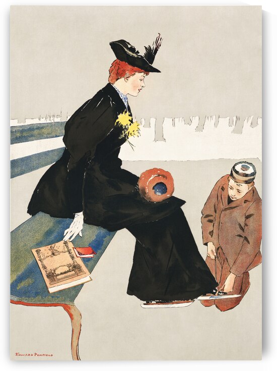 Woman sitting on a bench 1894 by Edward Penfield by IStockHistory com