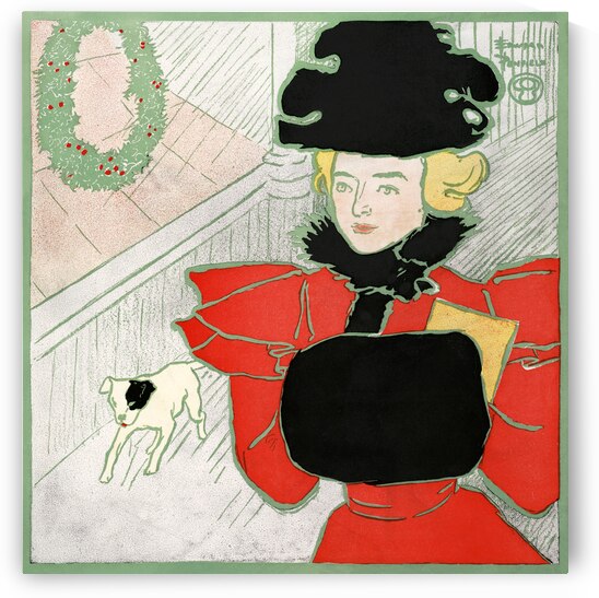 Vintage Christmas card 1896 by Edward Penfield by IStockHistory com