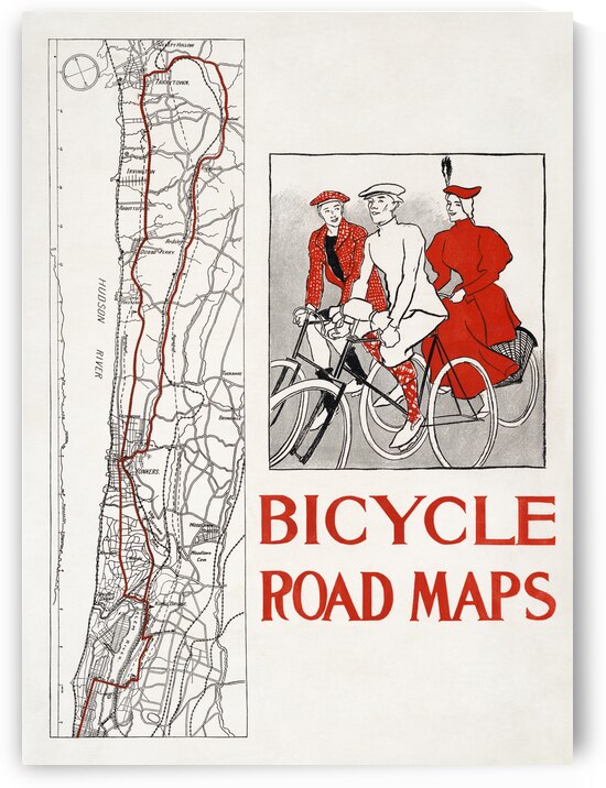 Bicycle road maps 1895 by Edward Penfield by IStockHistory com