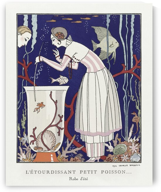 Llétourdissant petit poisson: robe dététeacute 1914 fashion illustration  by George Barbier.  by IStockHistory com