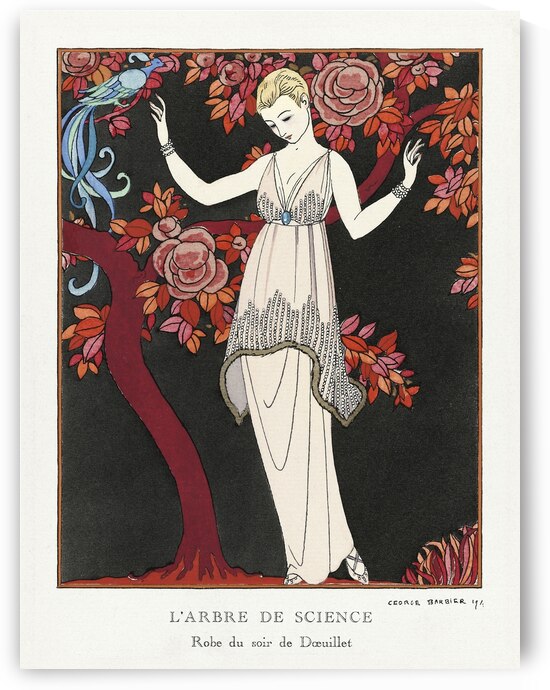LArbre de science: Robe du soir de Doeuillet 1914 fashion illustration  by George Barbier.  by IStockHistory com