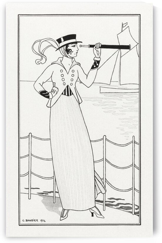 Costumes Parisiens 1914 fashion illustration  by George Barbier.  by IStockHistory com