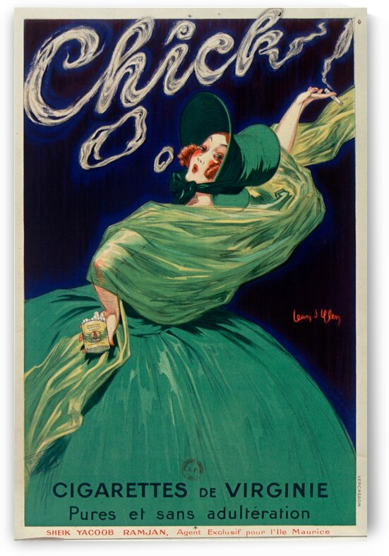 Chick cigarettes de Virginie pures et sans adultération 1925 by Jean dYlen Poster by IStockHistory com