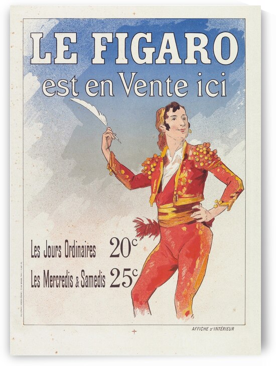 Reclamebiljet voor Le Figaro 1885 Poster by Jules Chéret by IStockHistory com