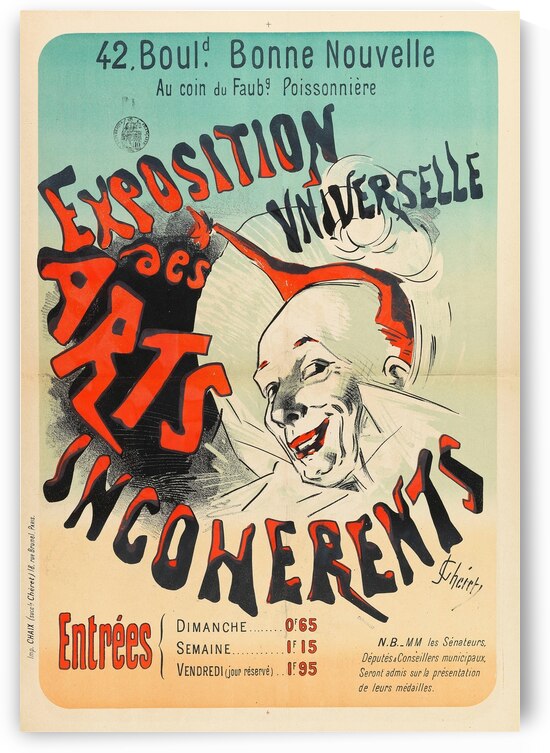 Exposition Universelle Des Arts Incoherents 1889 Poster by Jules Chéret by IStockHistory com