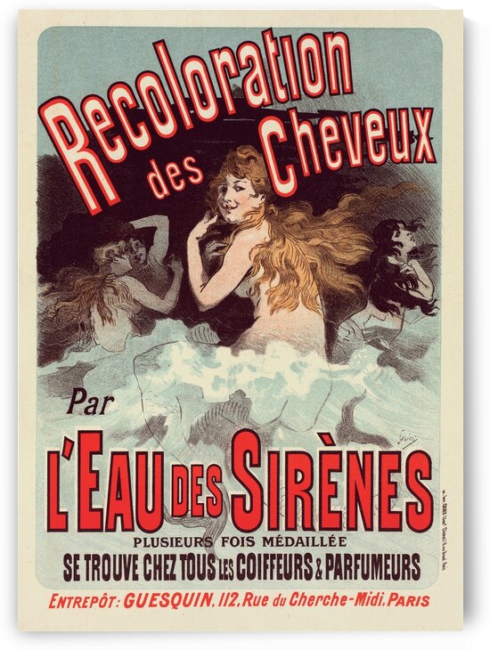 Eau De Sirènes 1900 Poster by Jules Chéret by IStockHistory com