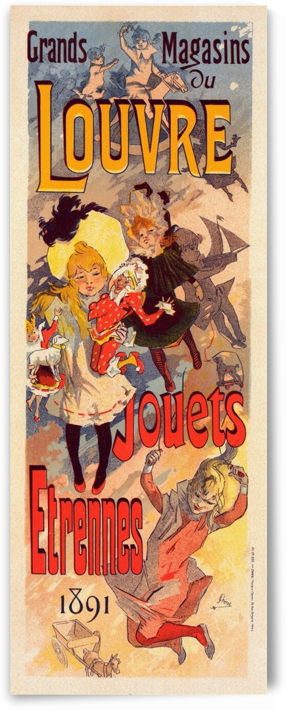 Magasins Du Louvre 1899 Poster by Jules Chéret by IStockHistory com