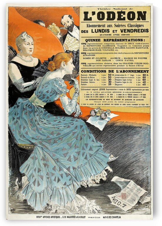 Théâtre National De L’odeon 1890 Poster by Eugène Samuel Grasset by IStockHistory com