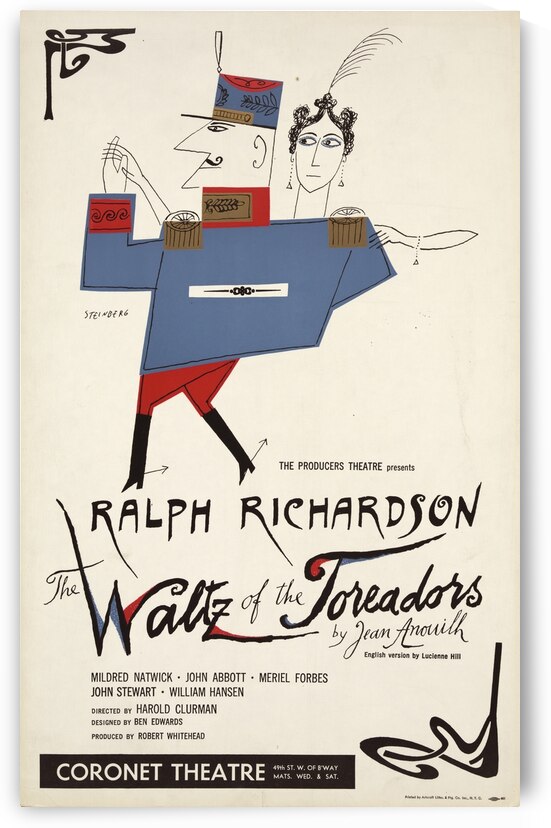 The Waltz of the toreadors 1858 Steinberg Artcraft Lithograph Poster by IStockHistory com