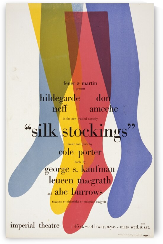 Silk stockings 1957 Artcraft Lithograph Poster 1905–1970 by IStockHistory com