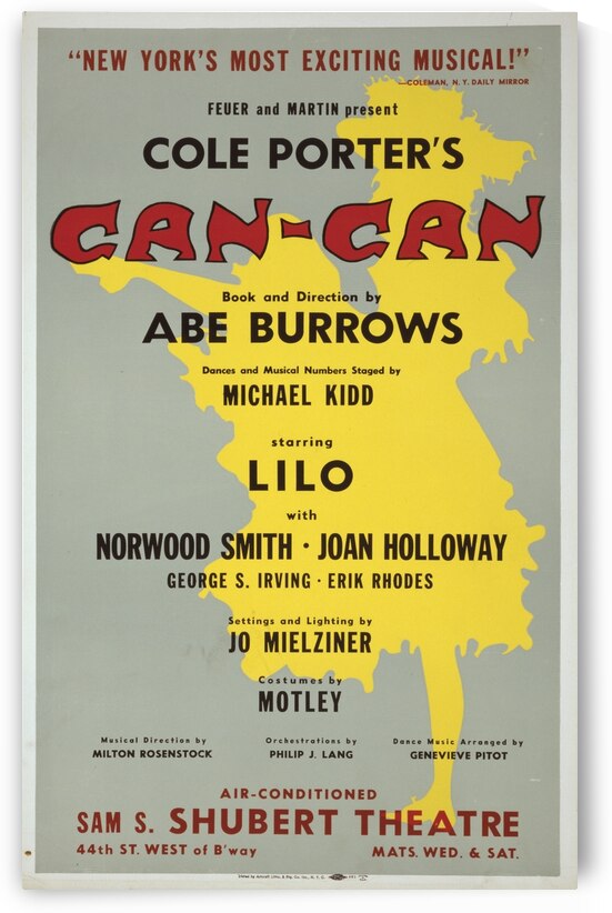 Can-Can 1953 American 1905–1970 Artcraft Lithograph Poster by IStockHistory com