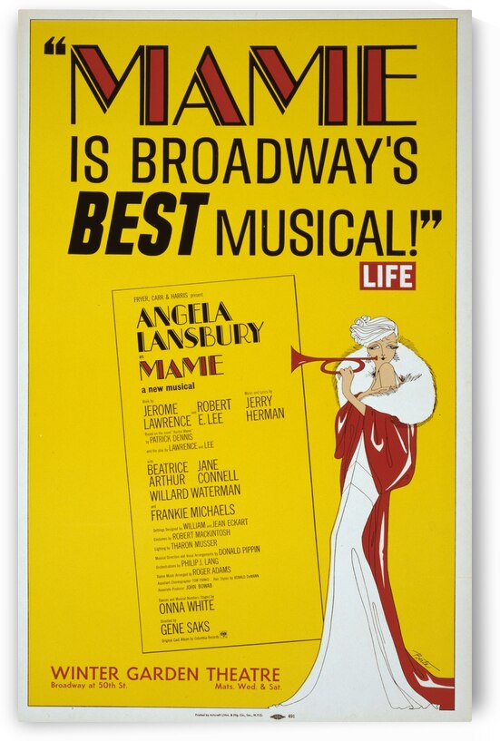 Mame is Broadway’s best musical 1966 Artcraft Lithograph Poster 1905–1970 by IStockHistory com