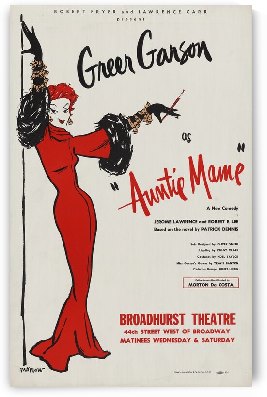 Greer Garson as ‘Auntie Mame’ 1958 Artcraft Lithograph Poster 1905–1970 by IStockHistory com