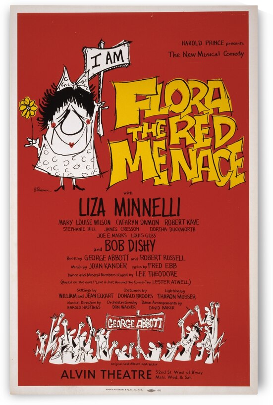 Flora the red menace 1964 H. Gardner American 20th Century  Artcraft Lithograph Poster 1905–1970 by IStockHistory com