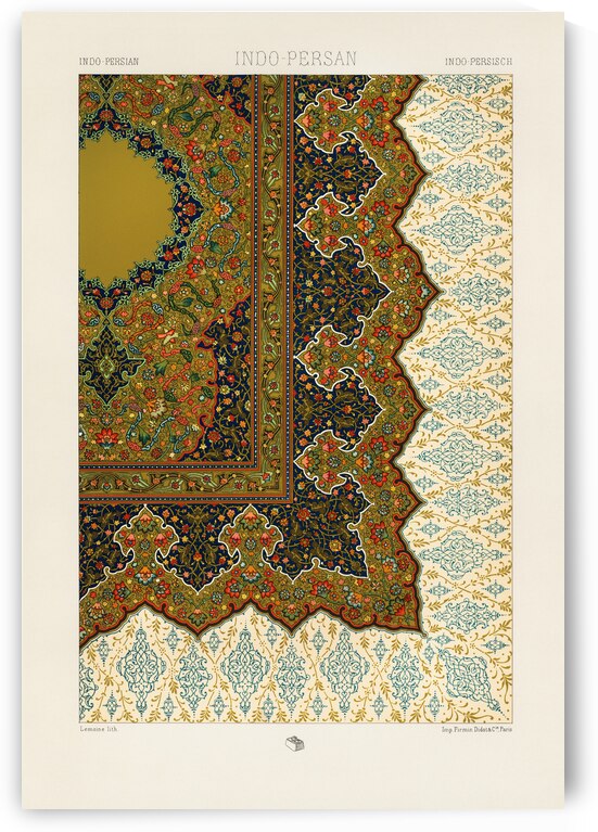 Indo-Persian pattern. 1888 edition Lornement Polychrome by Albert Racine 1825–1893. by IStockHistory com