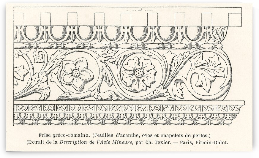 Greek-Roman decorative motifs. 1888 edition Lornement Polychrome by Albert Racine 1825–1893. by IStockHistory com