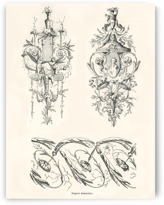 Antique illustrations. 1888 edition Lornement Polychrome by Albert Racine 1825–1893. by IStockHistory com