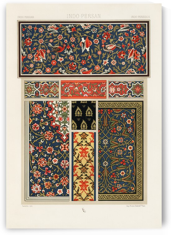 Indo-Persian pattern. 1888 edition Lornement Polychrome by Albert Racine 1825–1893. by IStockHistory com